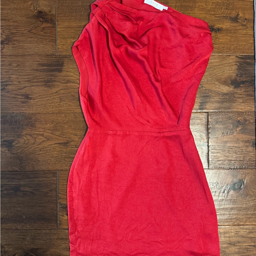 Astr One Shoulder Red Dress
